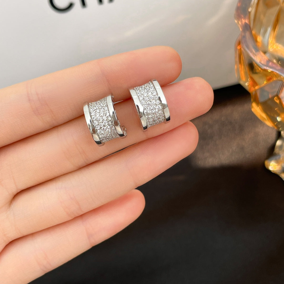 [Lucas Jewelry]ZERO 1 DIAMOND PAVED EARRINGS