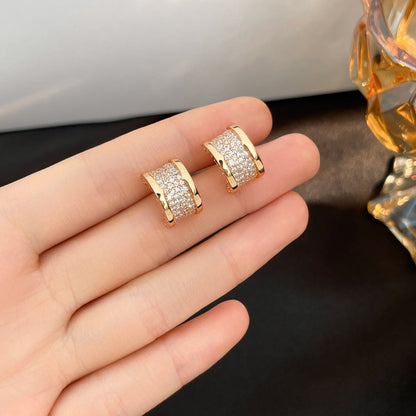 [Lucas Jewelry]ZERO 1 DIAMOND PAVED EARRINGS