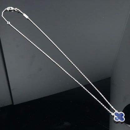 [Lucas Jewelry]CLOVER PIETERSITE SILVER LONG NECKLACE