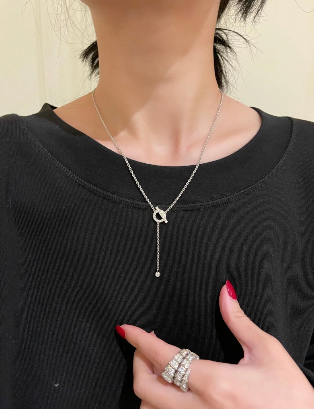 [Lucas Jewelry]FINESSE SILVER DIAMOND NECKLACE