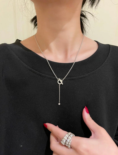 [Lucas Jewelry]FINESSE SILVER DIAMOND NECKLACE