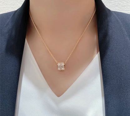 [Lucas Jewelry]BEE LOVE DIAMOND PAVED 3 ROW NECKLACE