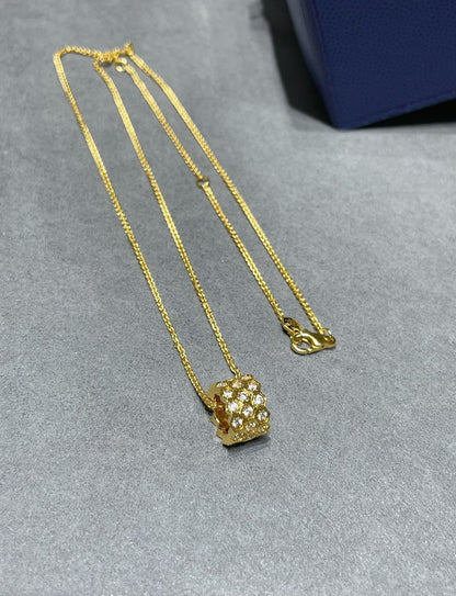 [Lucas Jewelry]BEE LOVE DIAMOND PAVED 3 ROW NECKLACE