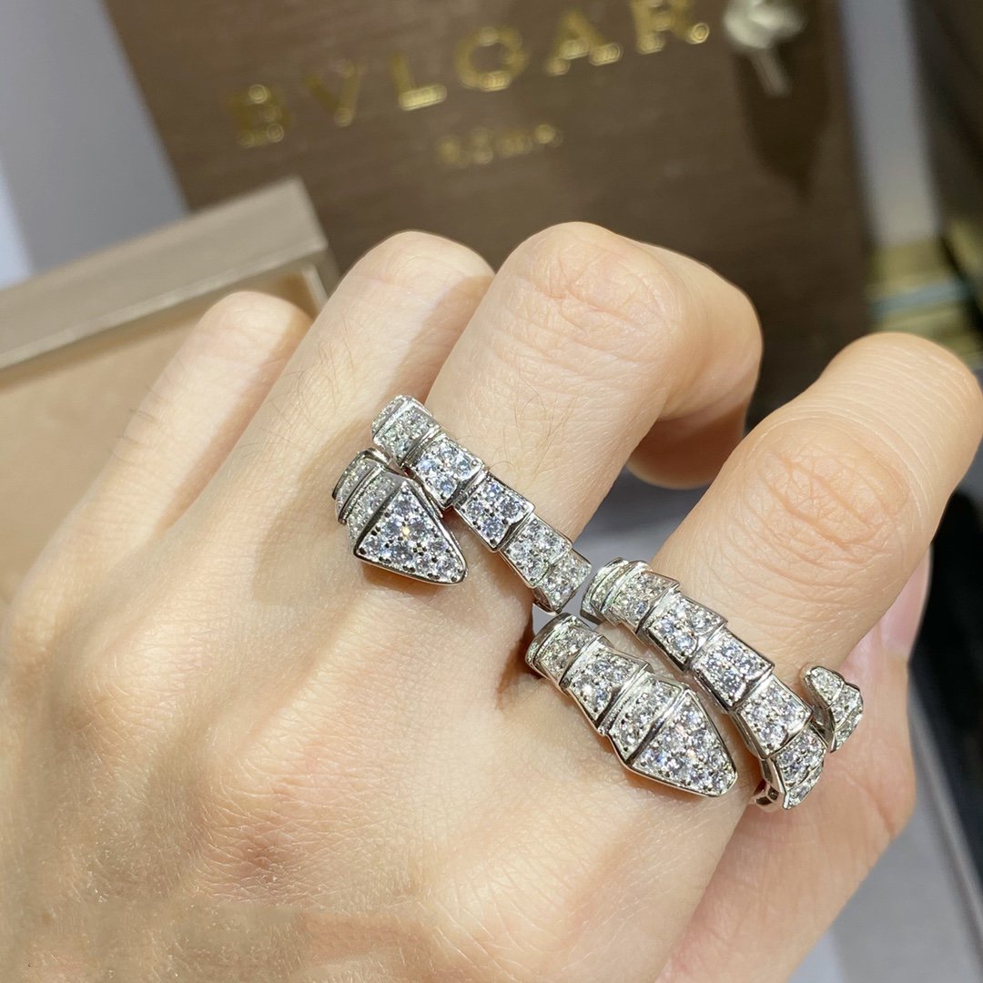 [Lucas Jewelry]SERPENTI RING SILVER DIAMOND PAVED