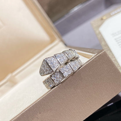 [Lucas Jewelry]SERPENTI RING SILVER DIAMOND PAVED