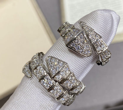 [Lucas Jewelry]SERPENTI LARGE RING SILVER DIAMOND PAVED