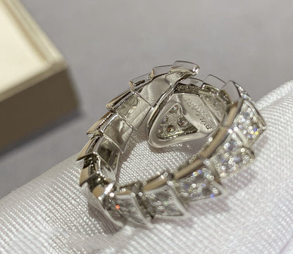 [Lucas Jewelry]SERPENTI LARGE RING SILVER DIAMOND PAVED