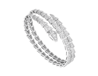 [Lucas Jewelry]SERPENTI BRACELET SILVER DIAMOND DOUBLE ROW