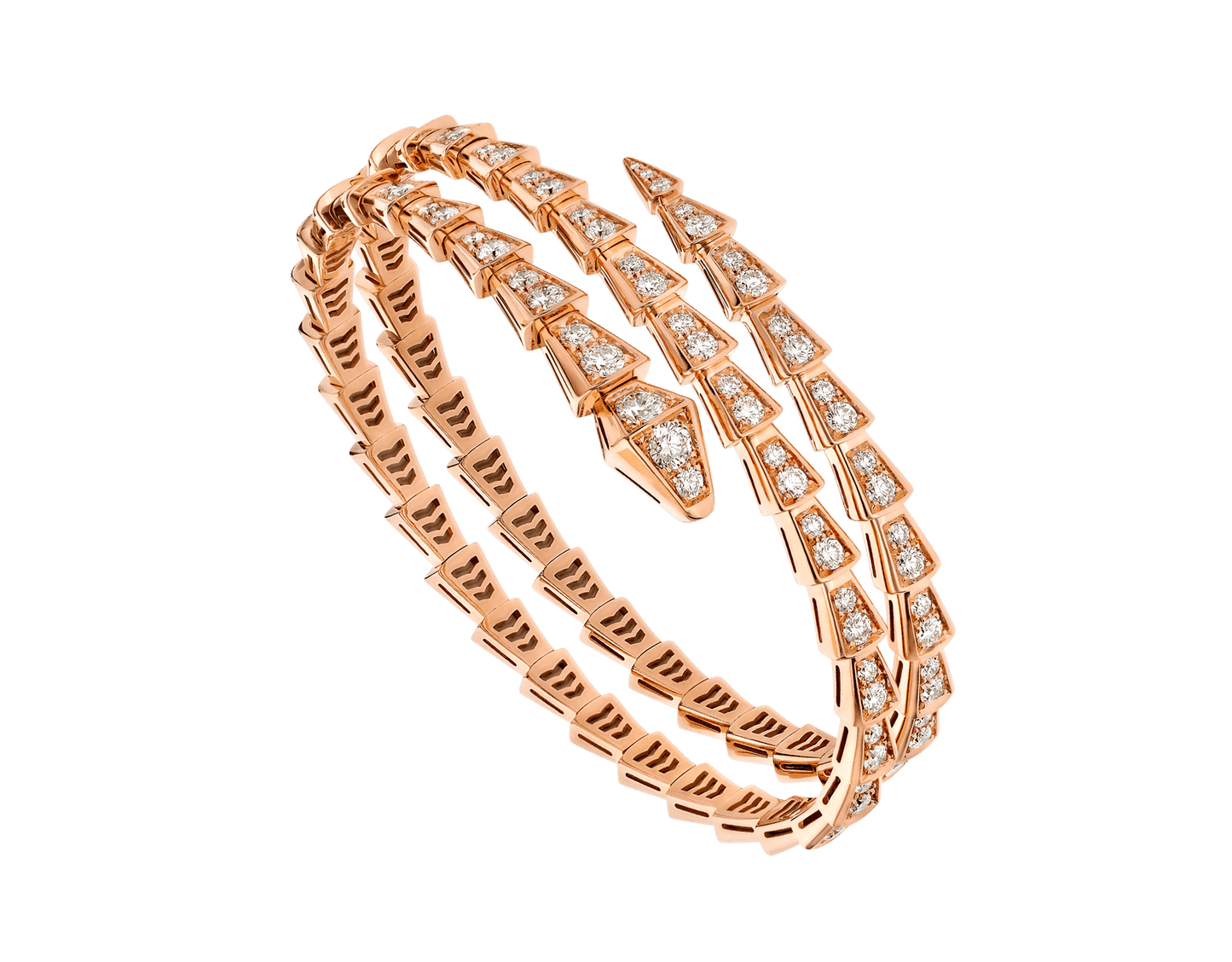 [Lucas Jewelry]SERPENTI BRACELET PINK GOLD DIAMOND DOUBLE ROW