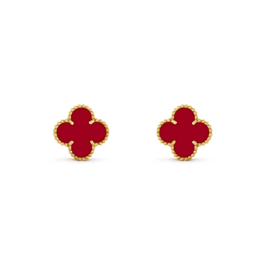 [Lucas Jewelry]CLOVER MEDIUM 1 MOTIFS CARNELIAN  EARRINGS