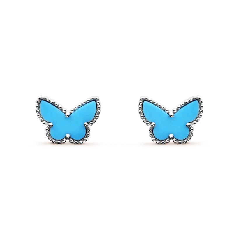 [Lucas Jewelry]BUTTERFLY TURQUOISE EARRINGS SILVER