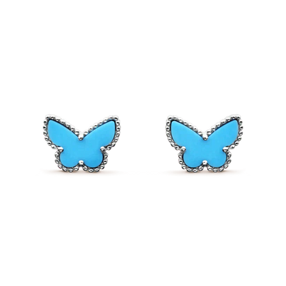 [Lucas Jewelry]BUTTERFLY TURQUOISE EARRINGS SILVER