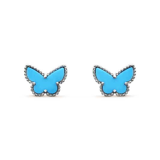 [Lucas Jewelry]BUTTERFLY TURQUOISE EARRINGS SILVER