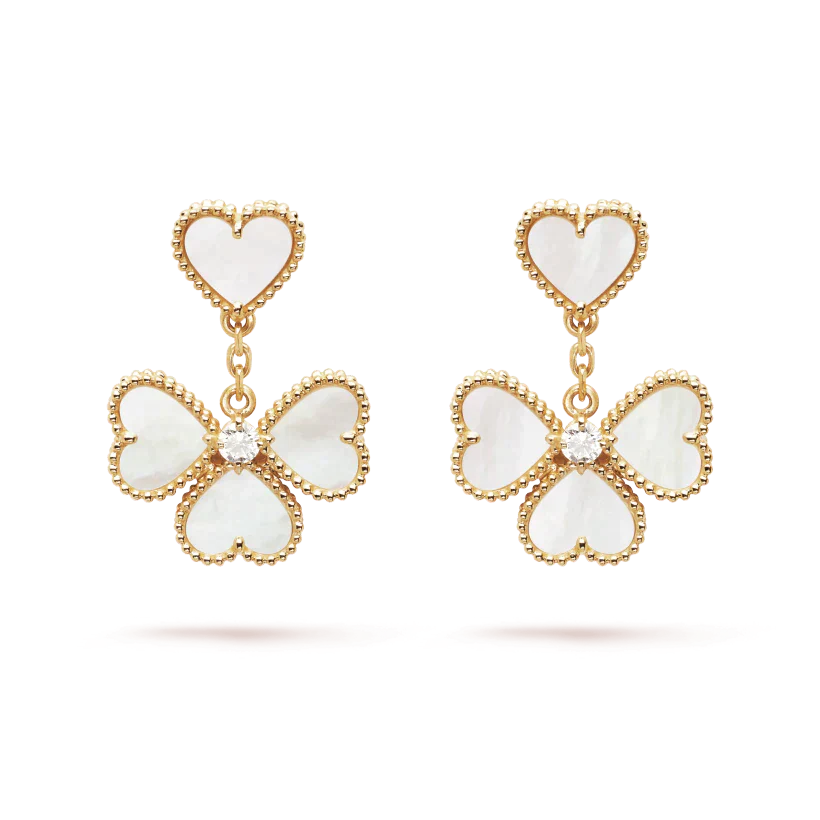 [Lucas Jewelry]CLOVER SWEET WHITE MOP EARRINGS