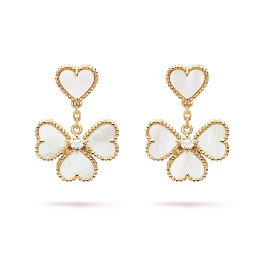 [Lucas Jewelry]CLOVER SWEET WHITE MOP EARRINGS