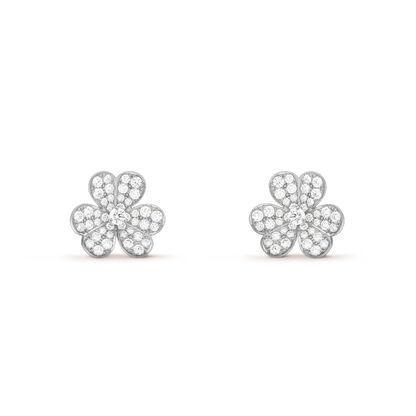 [Lucas Jewelry]CLOVER COMOS DIAMOND EARRINGS SILVER