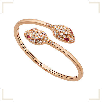 [Lucas Jewelry]SERPENTI BRACELET PINK GOLD DIAMOND DOUBLE SNAKE