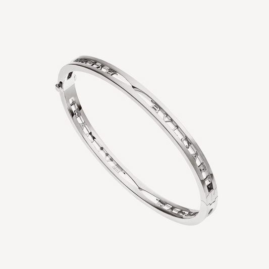 [Lucas Jewelry]ZERO 1 SPIRAL LOGO SILVER BRACELET