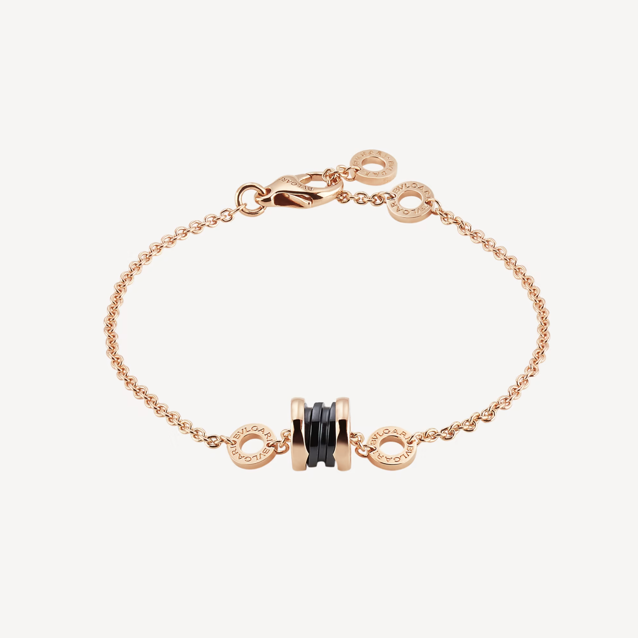 [Lucas Jewelry]ZERO 1 SOFT PINK GOLD AND BLACK CERAMIC BRACELET