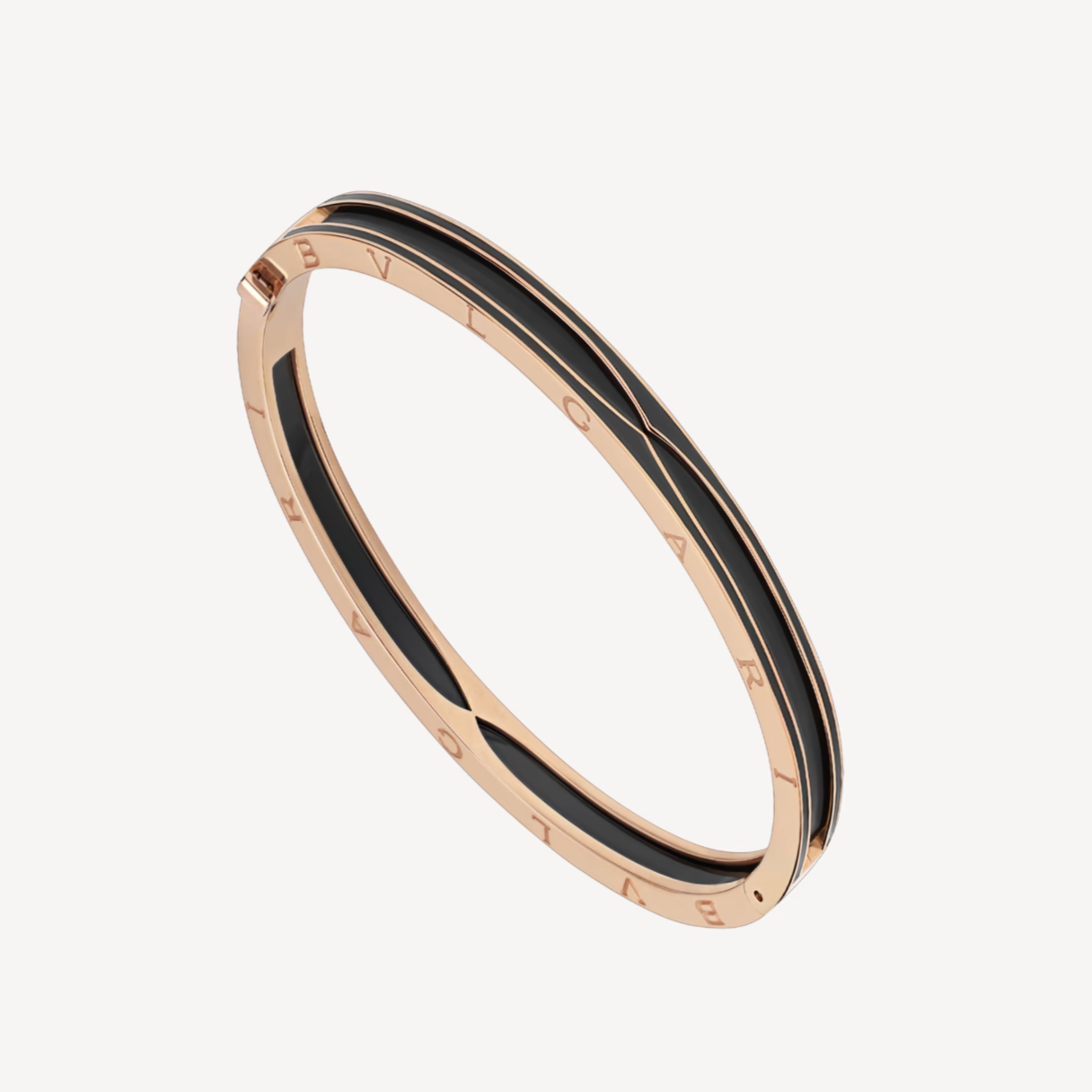 [Lucas Jewelry]ZERO 1 PINK GOLD WITH MATTE BLACK CERAMIC BRACELET