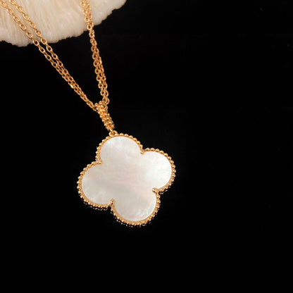 [Lucas Jewelry]CLOVER 25MM MOP LARGE PENDANT NECKLACE