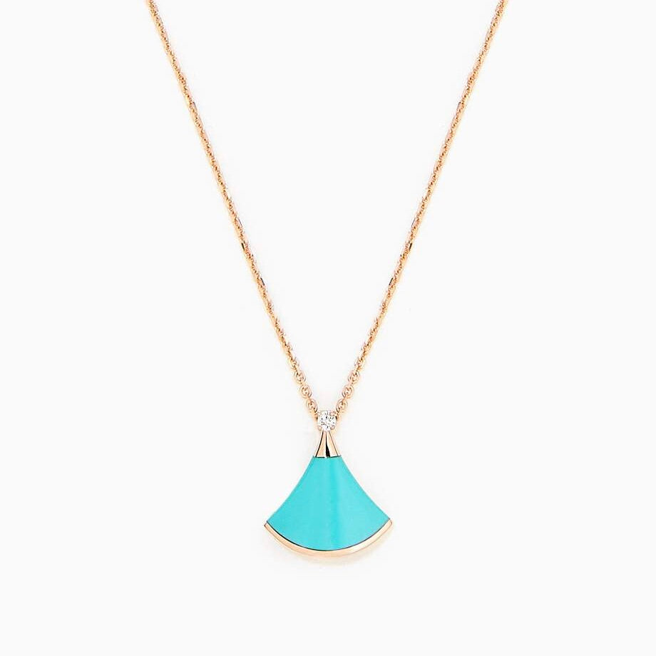 [Lucas Jewelry]DREAM NECKLACE TURQUOISE PINK GOLD