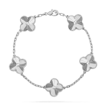 [Lucas Jewelry]CLOVER SILVER 5 MOTIFS BRACELET