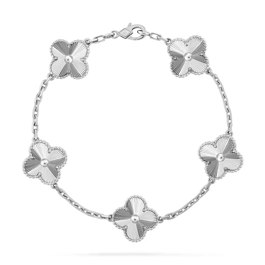 [Lucas Jewelry]CLOVER SILVER 5 MOTIFS BRACELET