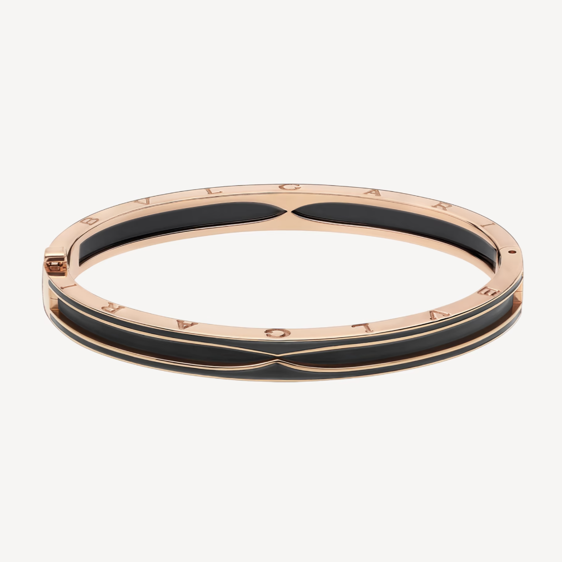 [Lucas Jewelry]ZERO 1 PINK GOLD WITH MATTE BLACK CERAMIC BRACELET