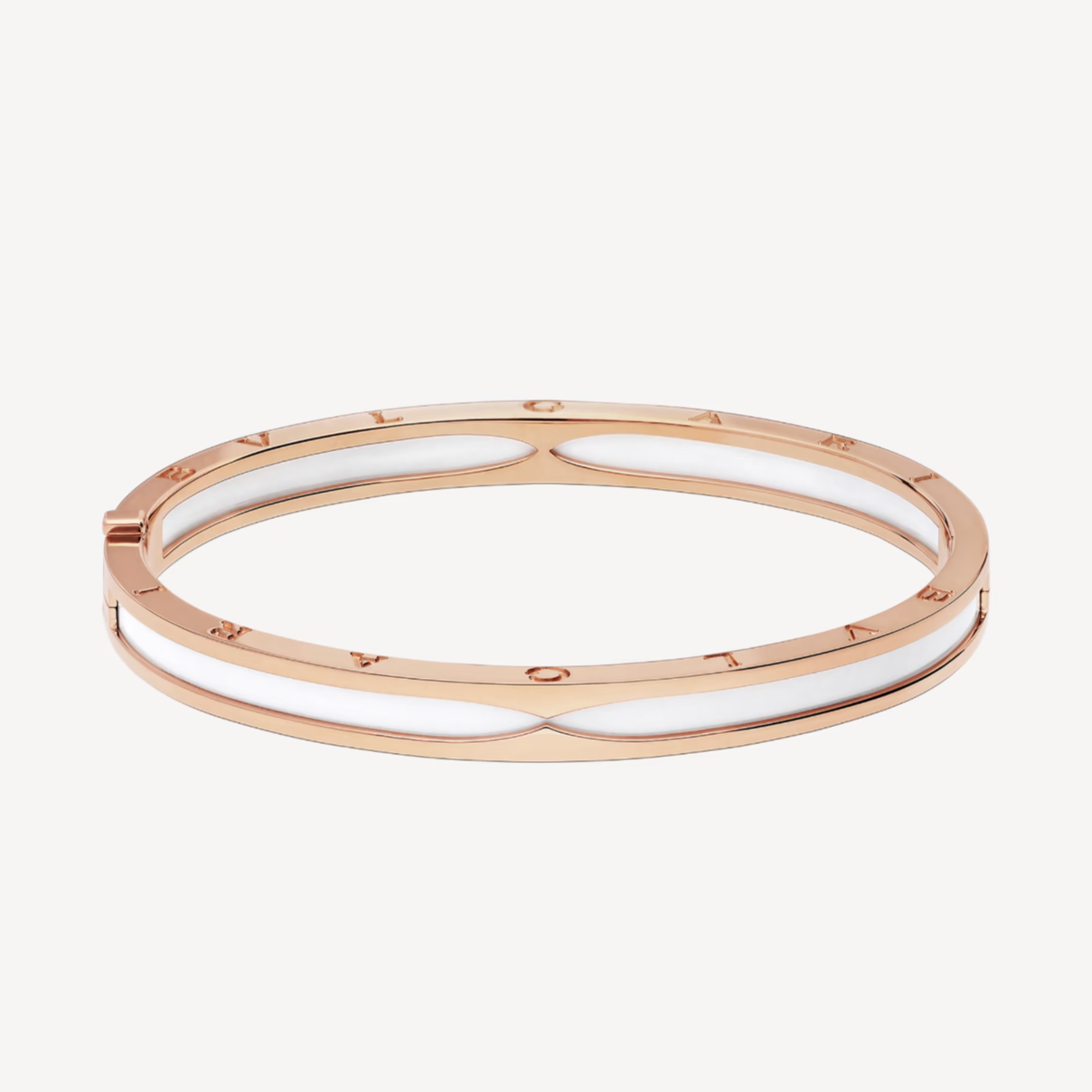 [Lucas Jewelry]ZERO 1 PINK GOLD WITH WHITE CERAMIC BRACELET