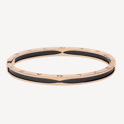 [Lucas Jewelry]ZERO 1 PINK GOLD WITH BLACK CERAMIC BRACELET