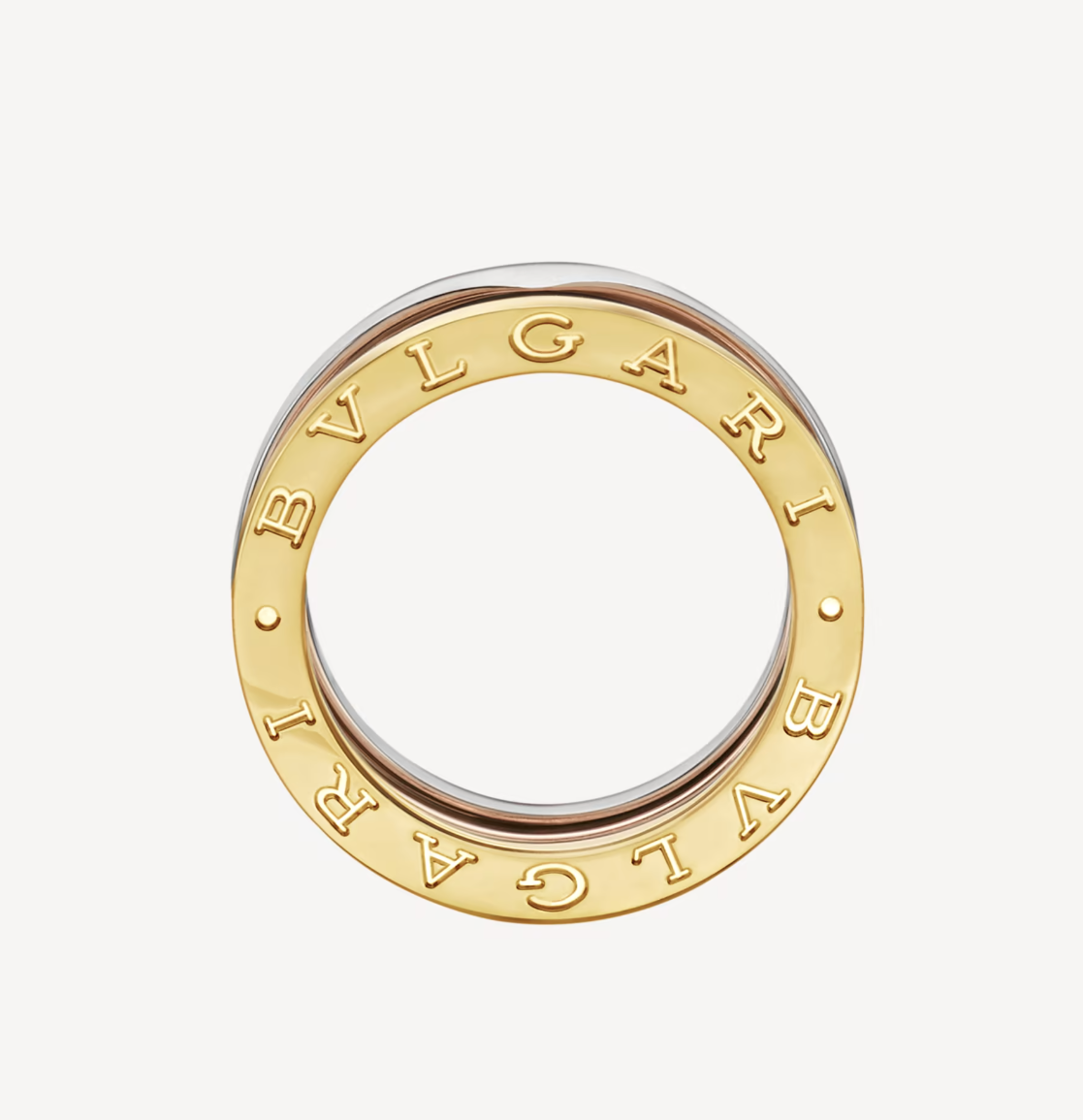 [Lucas Jewelry]ZERO 1 THREE-BAND ROSE WHITE AND YELLOW RING