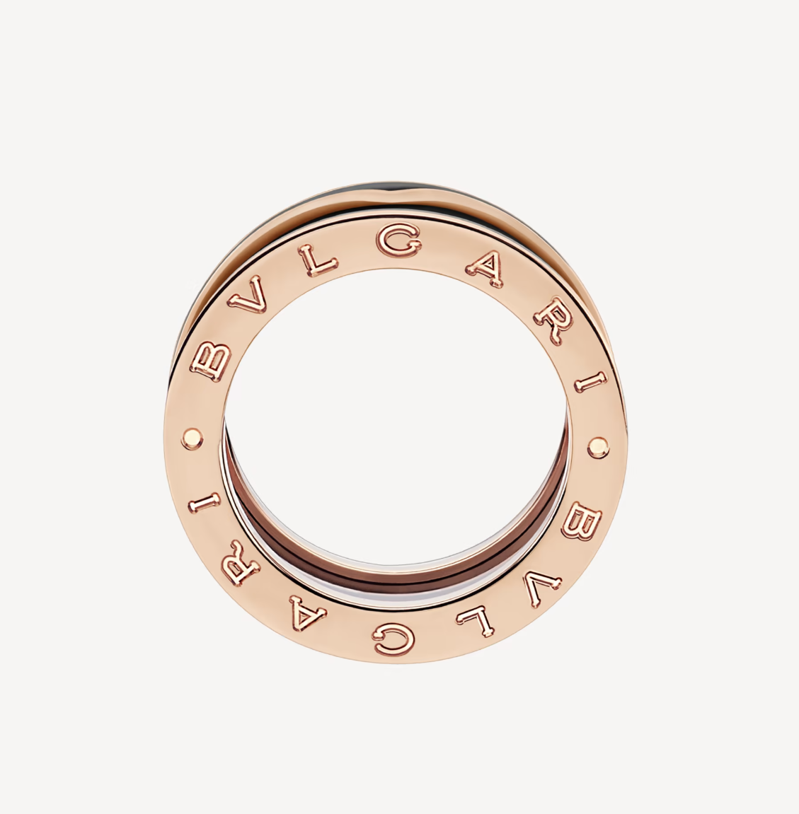 [Lucas Jewelry]ZERO 1 TWO-BAND WITH MATTE BLACK CERAMIC PINK GOLD RING