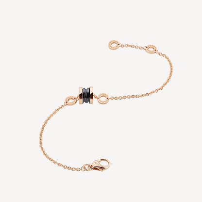 [Lucas Jewelry]ZERO 1 SOFT PINK GOLD AND BLACK CERAMIC BRACELET