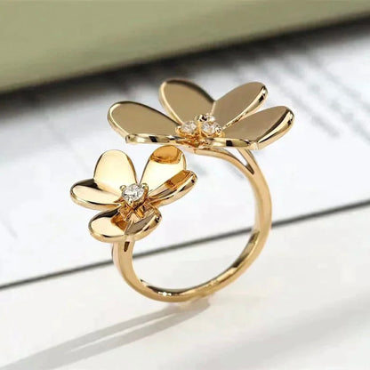 [Lucas Jewelry]CLOVER COMOS GOLD DIAMOND RING