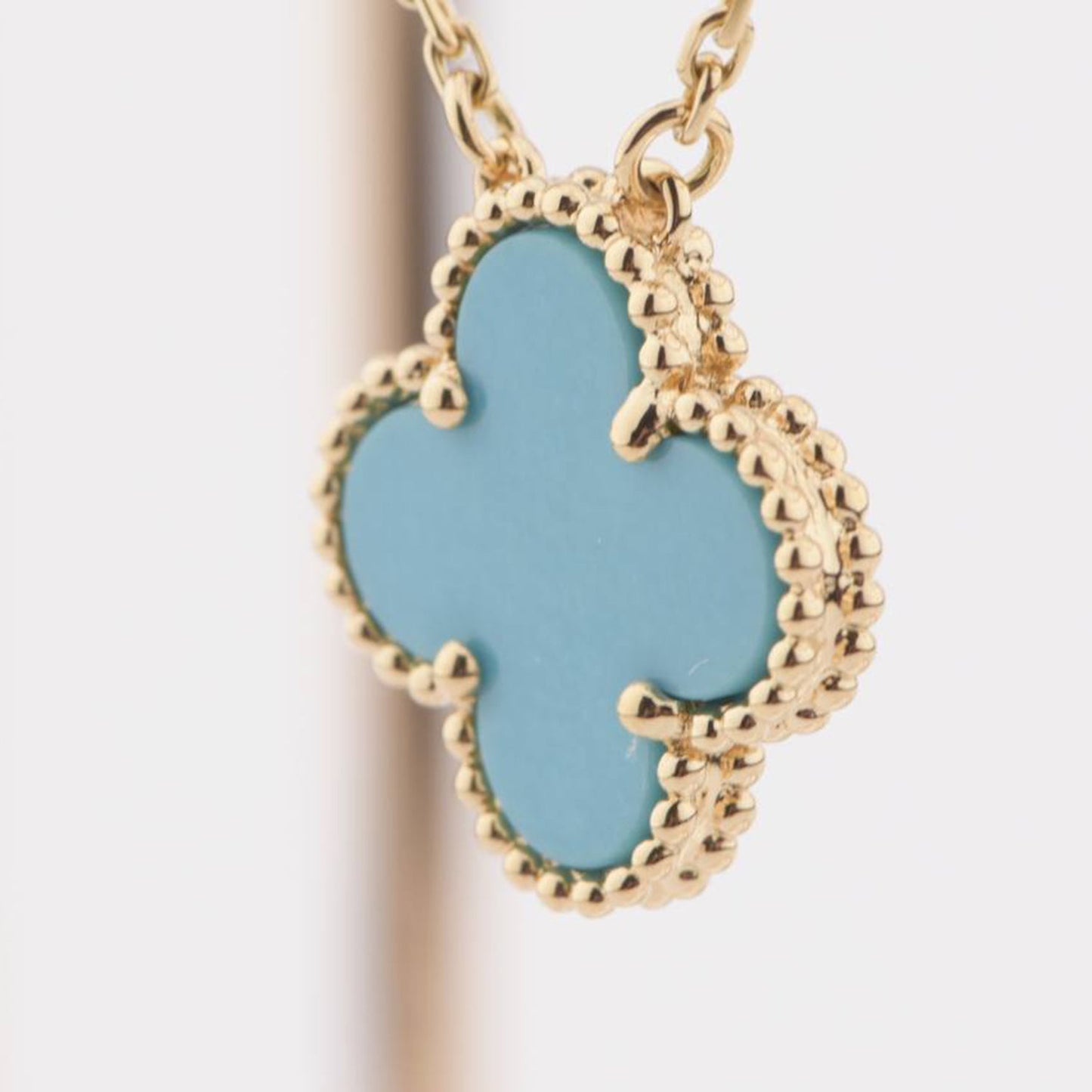 [Lucas Jewelry]CLOVER 15MM VINTAGE TURQUOISE NECKLACE