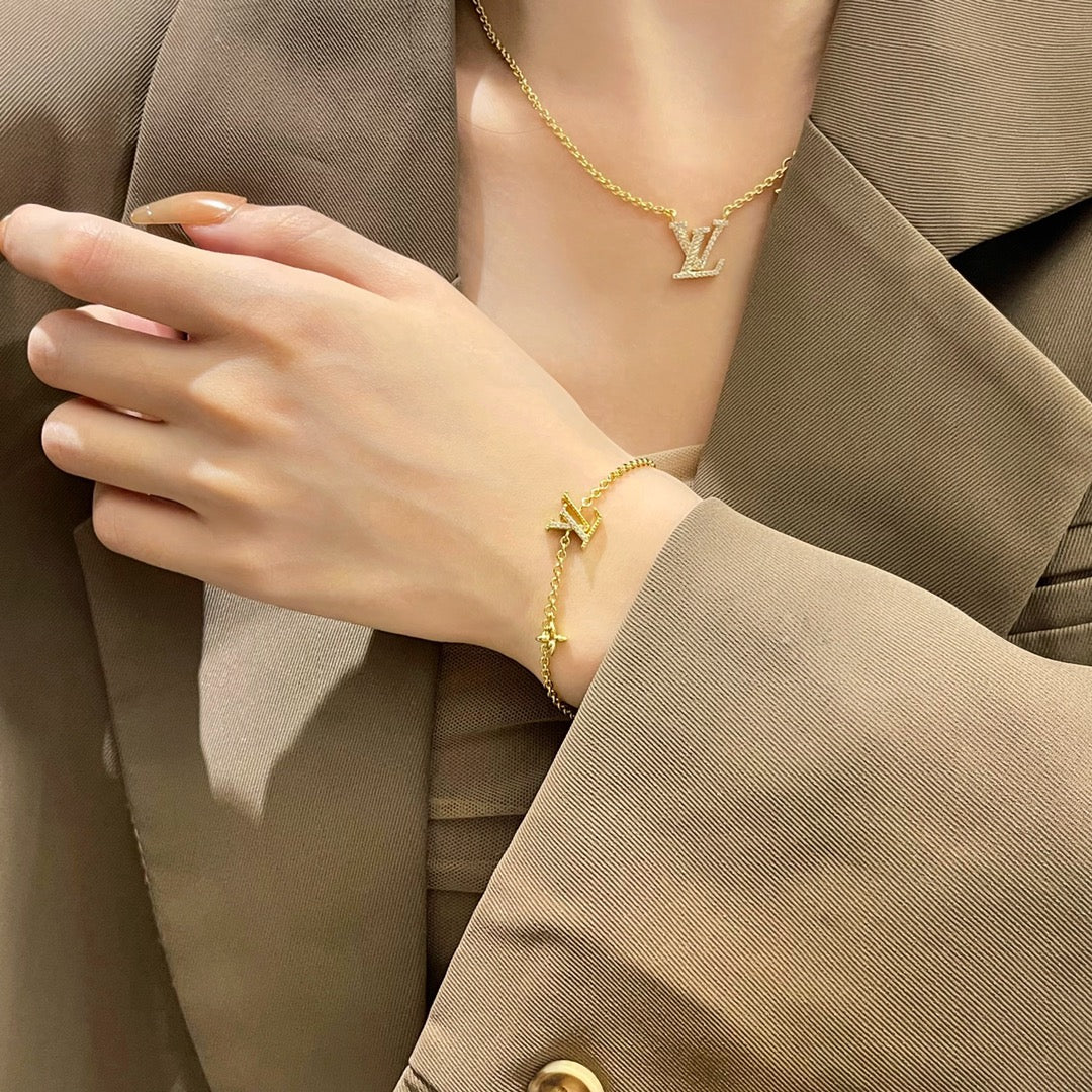 [Lucas Jewelry]LOGO STAR MOTIF GOLD BRACELET