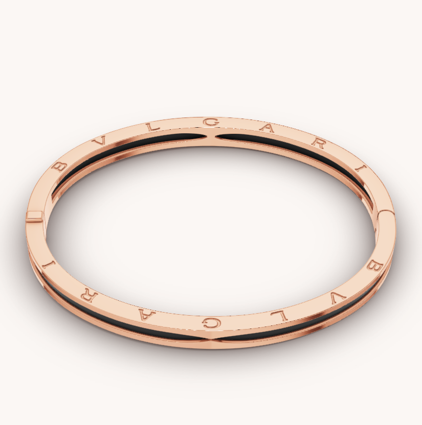 [Lucas Jewelry]ZERO 1 PINK GOLD WITH BLACK CERAMIC BRACELET