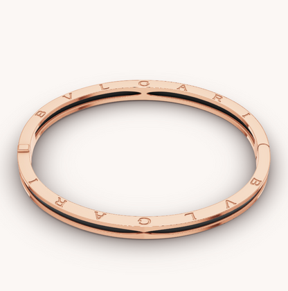 [Lucas Jewelry]ZERO 1 PINK GOLD WITH BLACK CERAMIC BRACELET