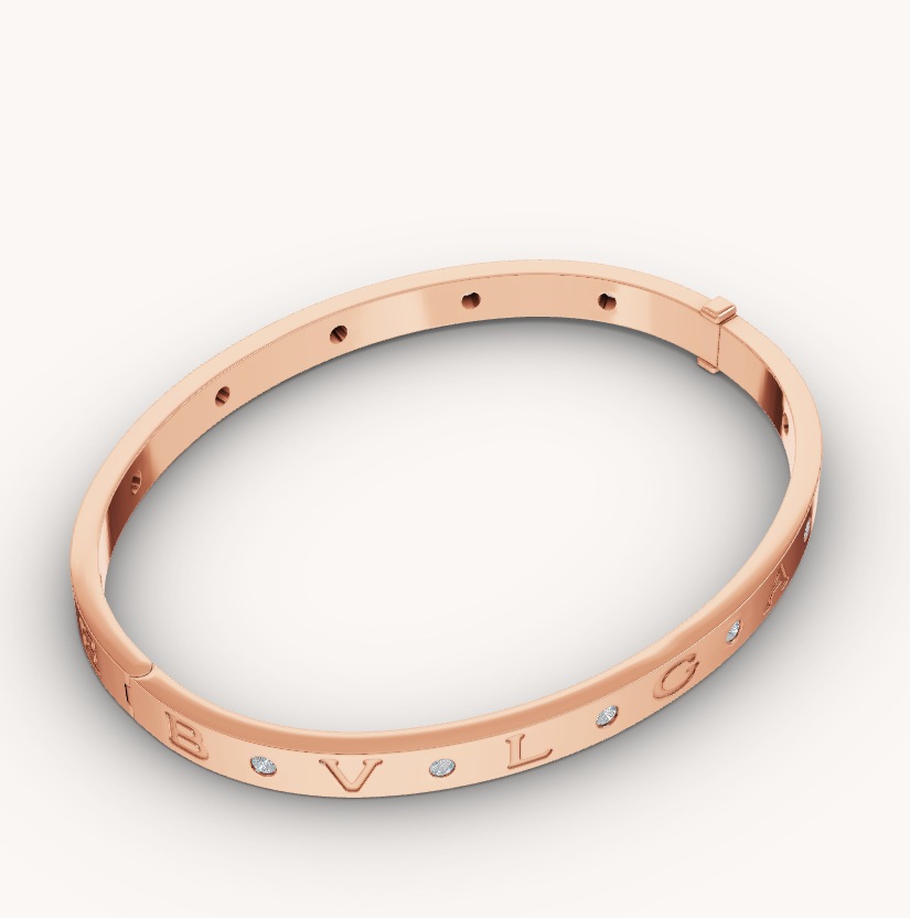 [Lucas Jewelry]ZERO 1 PINK GOLD 12 DIAMONDS BRACELET