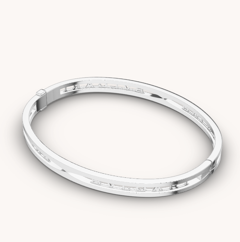 [Lucas Jewelry]ZERO 1 SPIRAL LOGO SILVER BRACELET