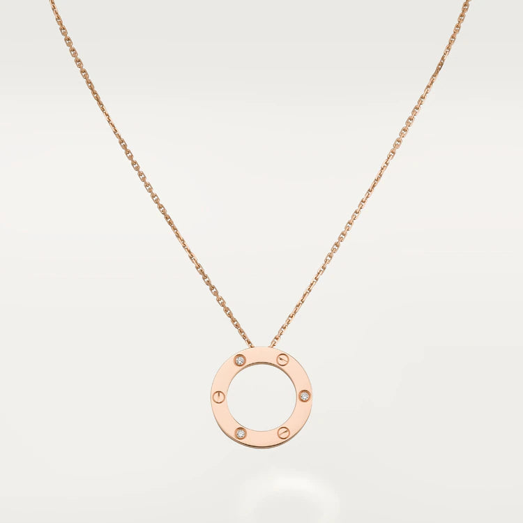 [Lucas Jewelry]LOVE NECKLACE 16MM 3 DIAMONDS