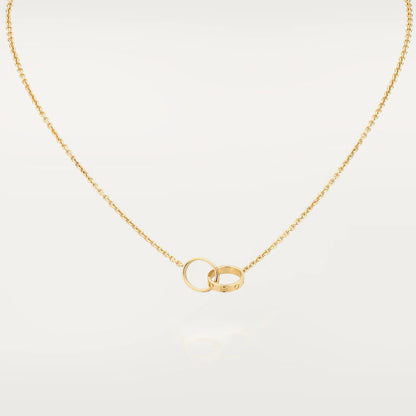 [Lucas Jewelry]LOVE NECKLACE DOUBLE RING GOLD