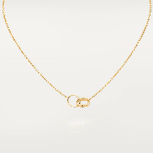 [Lucas Jewelry]LOVE NECKLACE DOUBLE RING GOLD