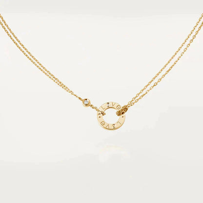 [Lucas Jewelry]LOVE NECKLACE 16MM 2 DIAMONDS