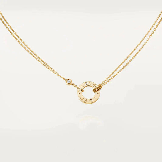 [Lucas Jewelry]LOVE NECKLACE 16MM 2 DIAMONDS