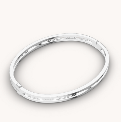 [Lucas Jewelry]ZERO 1 SPIRAL LOGO SILVER BRACELET