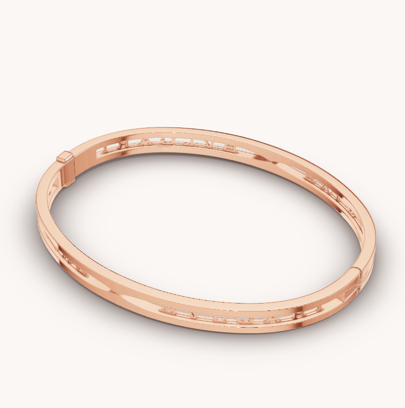 [Lucas Jewelry]ZERO 1 SPIRAL LOGO PINK GOLD BRACELET