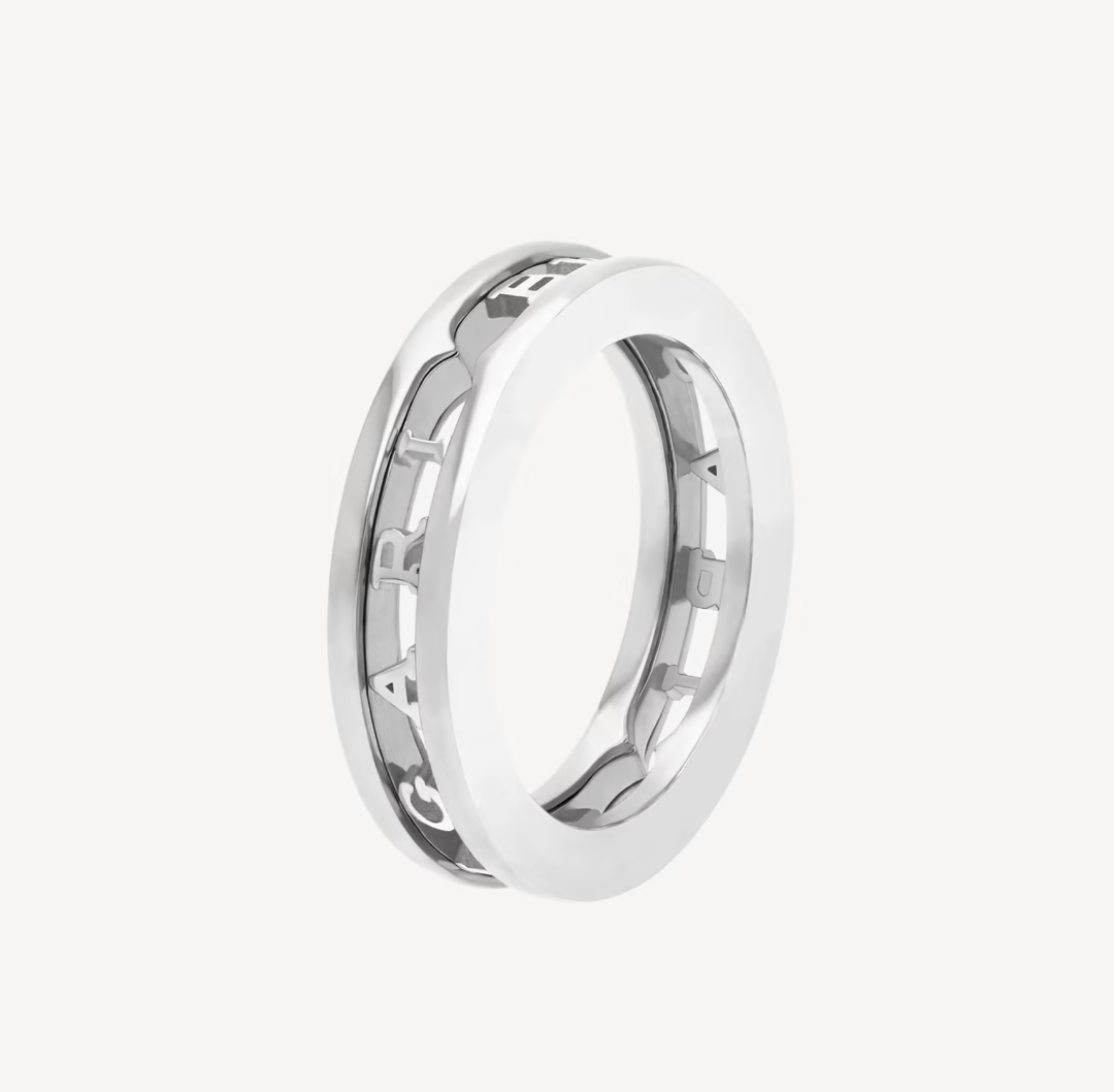 [Lucas Jewelry]ZERO 1 ONE-BAND WITH OPENWORK LOGO SPIRAL RING