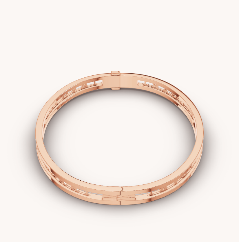 [Lucas Jewelry]ZERO 1 SPIRAL LOGO PINK GOLD BRACELET